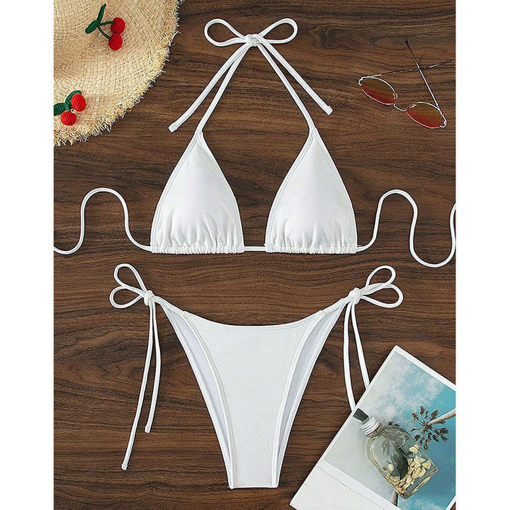 Damen Triangel-Bikini mit verstellbaren BindNord Taschenändern und seitlichen Schleifen