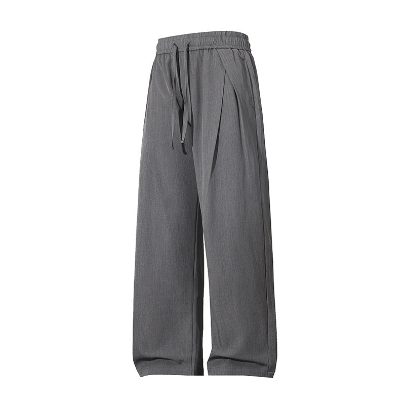 Damen Leichte Leinenoptik Palazzo-Hose mit elastischem Tunnelzugbund und dekorativen Falten Nord Taschen