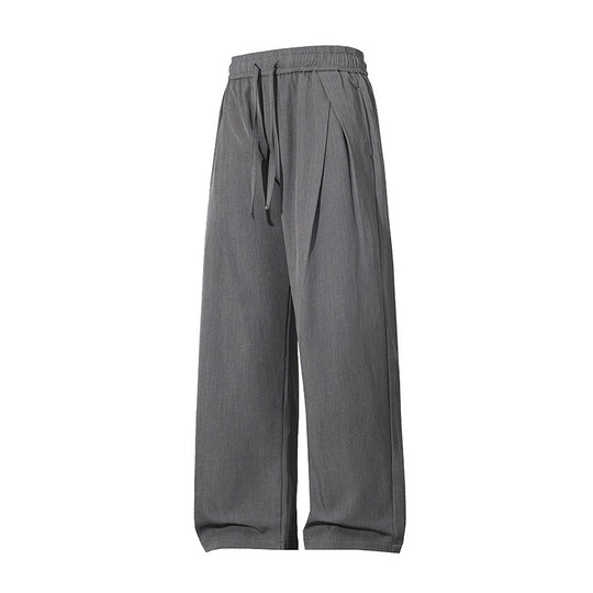 Damen Leichte Leinenoptik Palazzo-Hose mit elastischem Tunnelzugbund und dekorativen Falten Nord Taschen