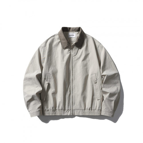 Herren Leichte Harringtonjacke mit Cordkragen und elastischem Saum Nord Taschen