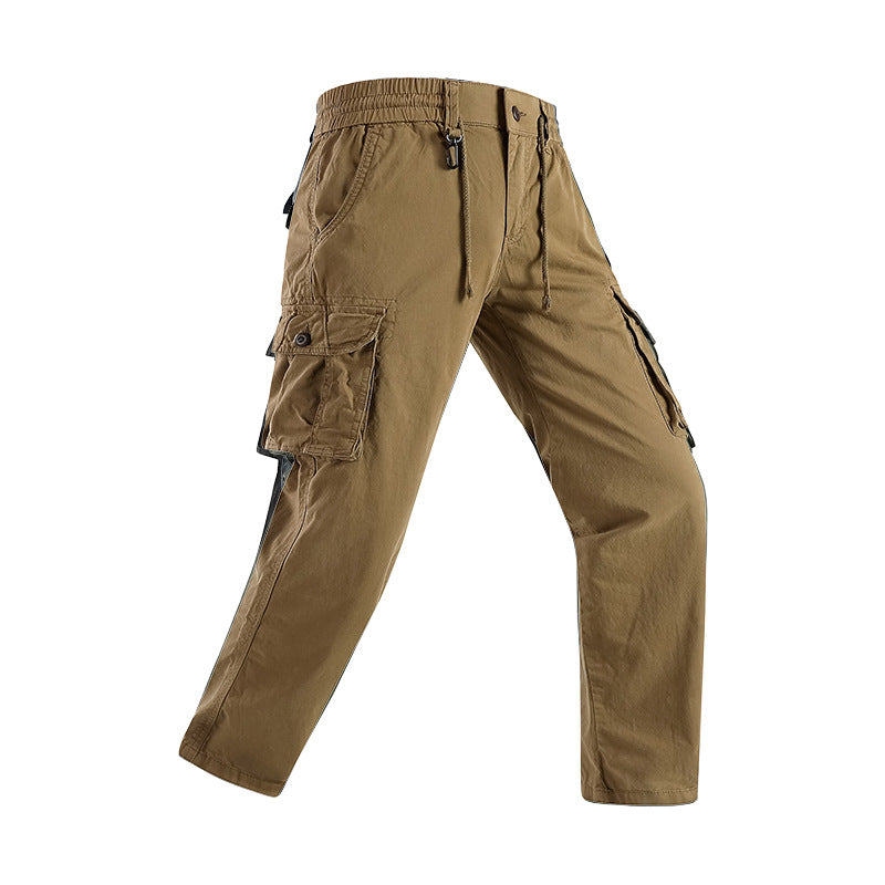 Herren Militärisch inspirierte Cargohose mit elastischem Tunnelzugbund, Klapp- und Reißverschlusstaschen Nord Taschen