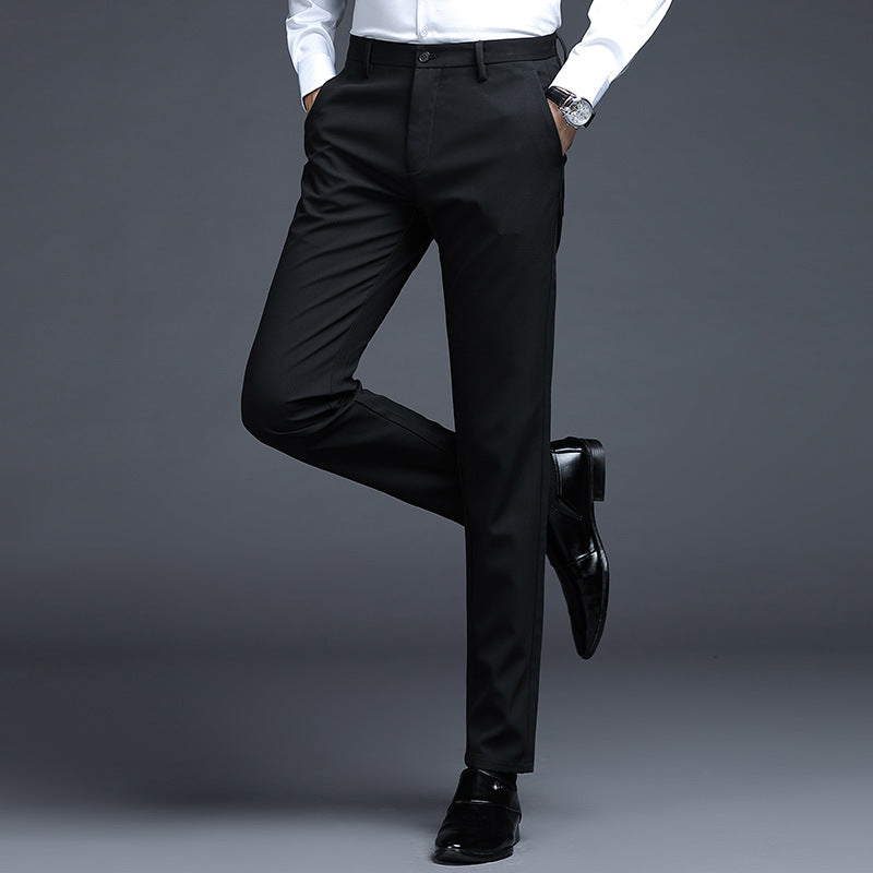 Herren Formelle Slim-Fit Anzughose mit Stretchbund und Bügelfalte Nord Taschen