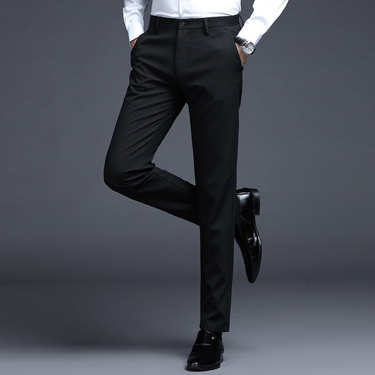 Herren Formelle Slim-Fit Anzughose mit Stretchbund und Bügelfalte Nord Taschen