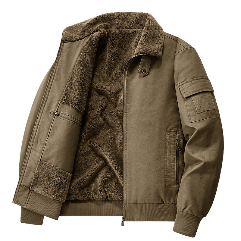 Herren Stylische Übergangsjacke mit Teddyfutter Nord Taschen