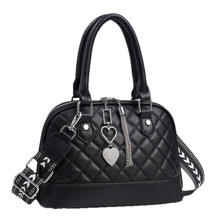 Damen elegante Handtasche mit elegantem Karomuster und modischen Anhängern Nord Taschen