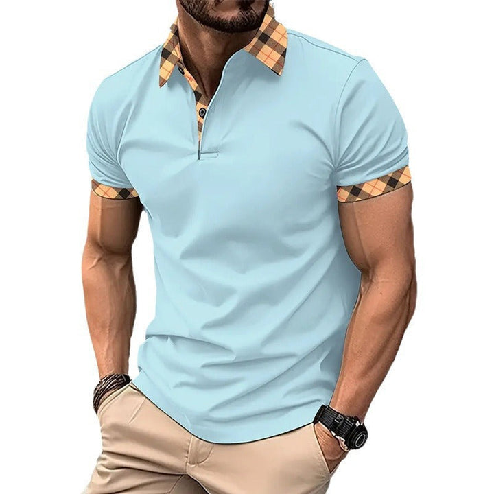 Herren Polohemd mit modernem Karokragen und feuchtigkeitsregulierender Technologie