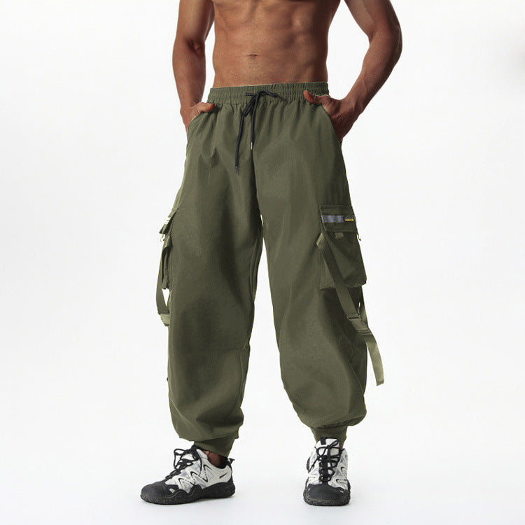 Herren Utility-Cargo-Jogginghose mit Tunnelzug, Beinschnallen & Mehrfachtaschen Nord Taschen