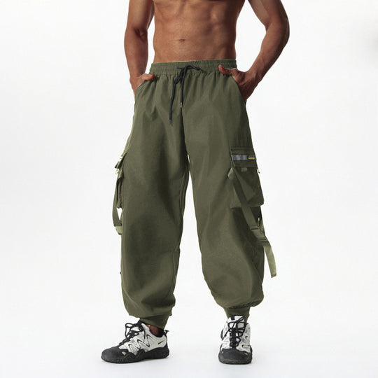 Herren Utility-Cargo-Jogginghose mit Tunnelzug, Beinschnallen & Mehrfachtaschen Nord Taschen