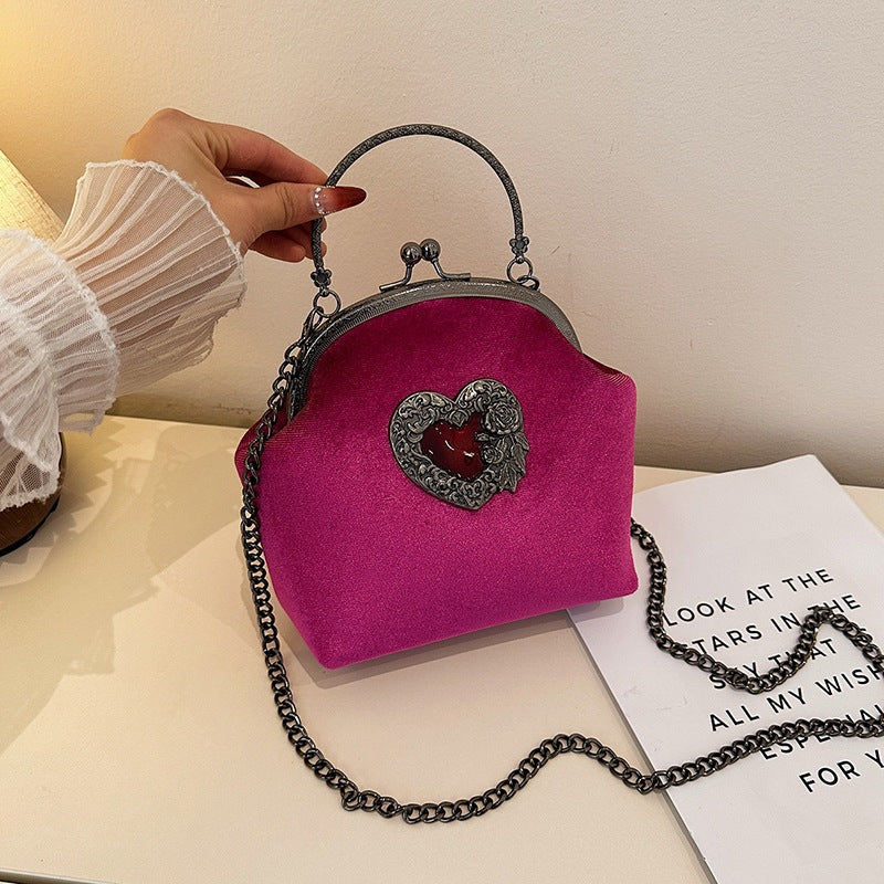 Damen elegante Umhängetasche mit Herz-Ausschnitt Nord Taschen