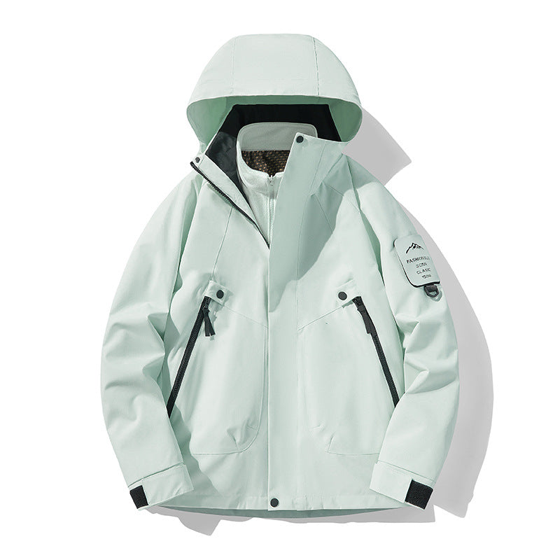 Unisex Wasserdichte, atmungsaktive Hardshell-Outdoorjacke mit Kapuze Nord Taschen