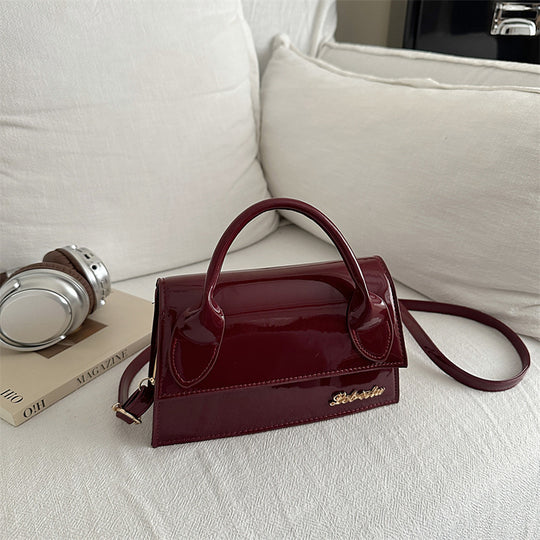Damen stilvolle Lackleder-Handtasche mit abnehmbarem Trageriemen Nord Taschen