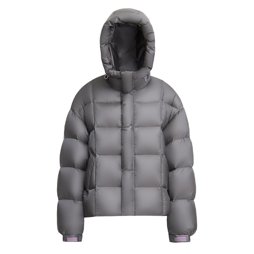 Damen Kurze Boxy‑Steppjacke mit Oversize‑Ärmeln, hohem Thermokragen und Kapuze Nord Taschen