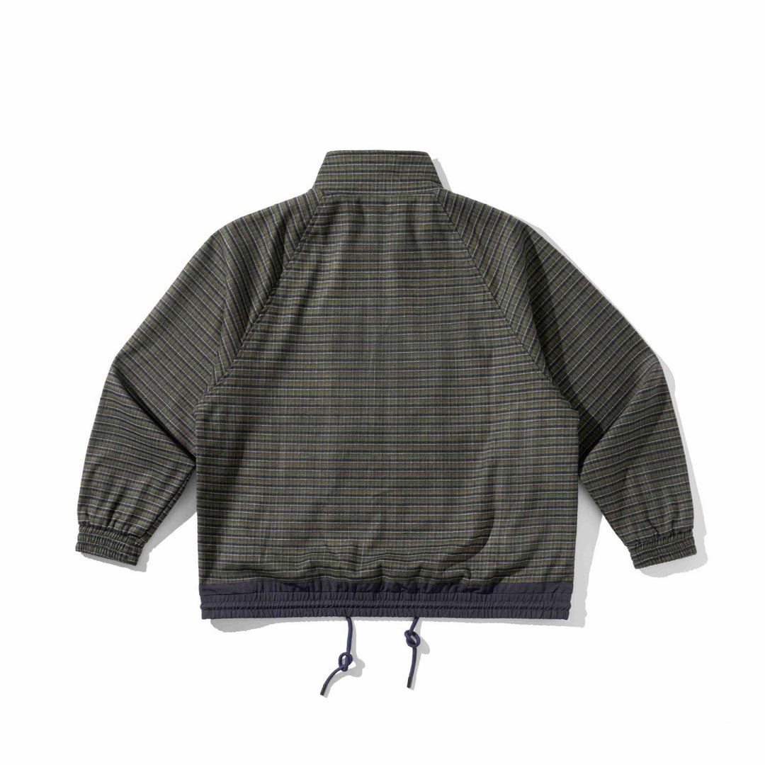 Unisex Gestreifte Utility-Trainingsjacke mit Stehkragen, Brustreißverschlusstasche und Kordelzug Nord Taschen