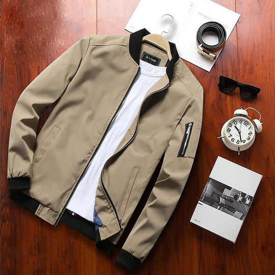 Herren leichte Nylon-Bomberjacke mit Ärmeltasche, gerippten Bündchen und minimalistischem Pilotencut Nord Taschen
