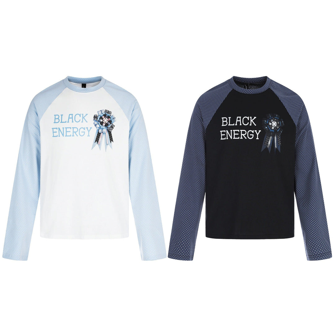 Damen Langarmshirt mit Raglanärmeln, dekorativem Schleifen-Print und weichem Baumwollmix Nord Taschen