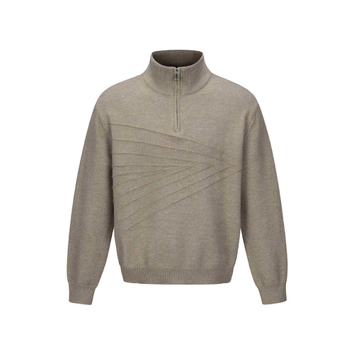 Herren Halbzip-Strickpullover mit Rippenkragen Nord Taschen