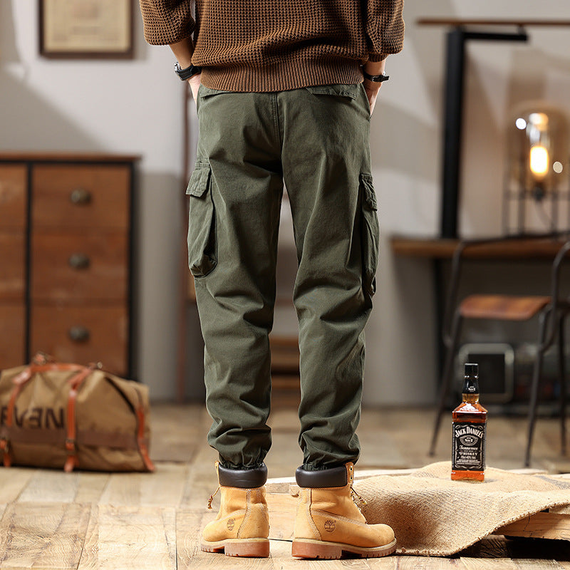 Herren Robuste Baumwoll-Cargohose mit elastischem Saum und Multifachtaschen Nord Taschen