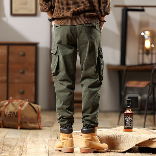 Herren Robuste Baumwoll-Cargohose mit elastischem Saum und Multifachtaschen Nord Taschen
