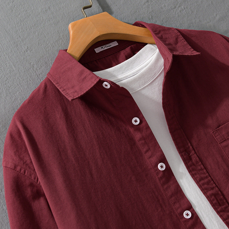 Herren Lässiges Layering-Hemd im Overshirt-Stil mit weichem Baumwollgriff und Brusttasche Nord Taschen