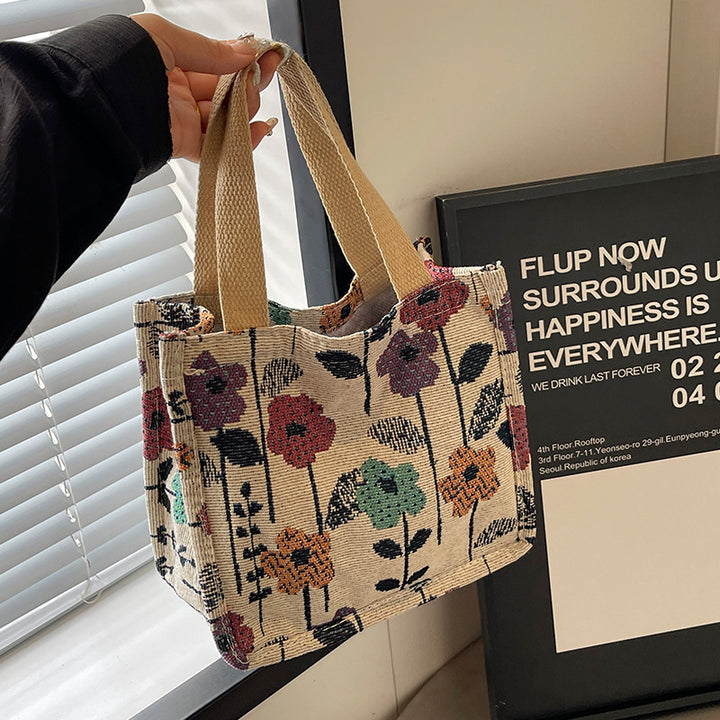 Damen praktische Einkaufstasche mit floralem Design und robusten Griffen Nord Taschen