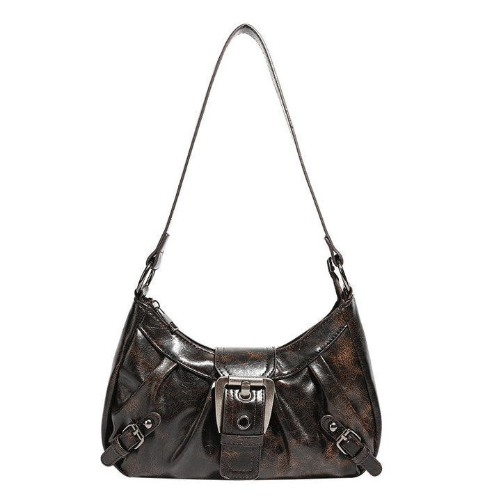 Damen Hobo-Tasche mit eleganter Faltenstruktur und glänzendem Buckle-Detail Nord Taschen