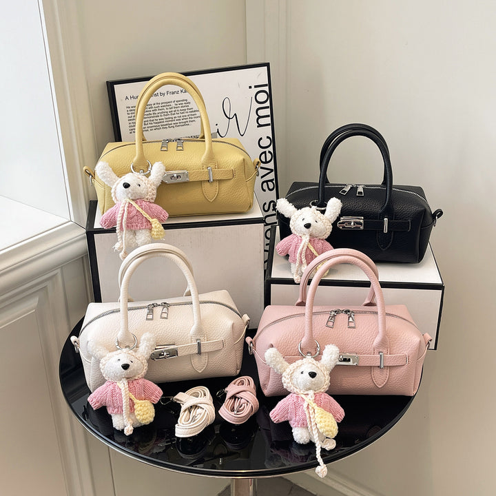 Damen elegante Handtasche mit abnehmbarem Kuscheltier-Anhänger Nord Taschen