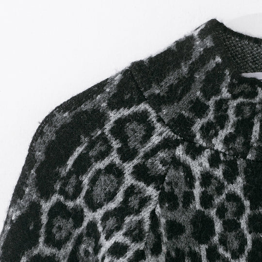 Damen Cape-Poncho mit Leopardenjacquard und Stehkragen Nord Taschen