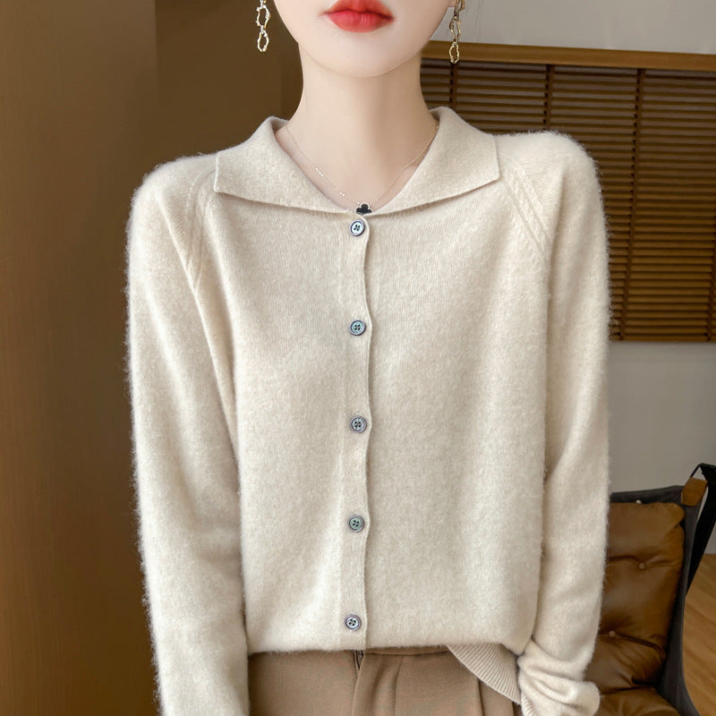 Damen Kuscheliger Reverskragen-Cardigan im Kaschmir-Look mit Mohair-Effekt Nord Taschen