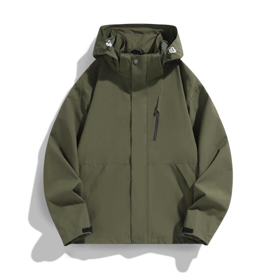 Damen Wasserabweisende Kapuzen‑Übergangsjacke mit verstellbarer Kapuze, verdeckter Frontblende und Multifunktionstaschen Nord Taschen