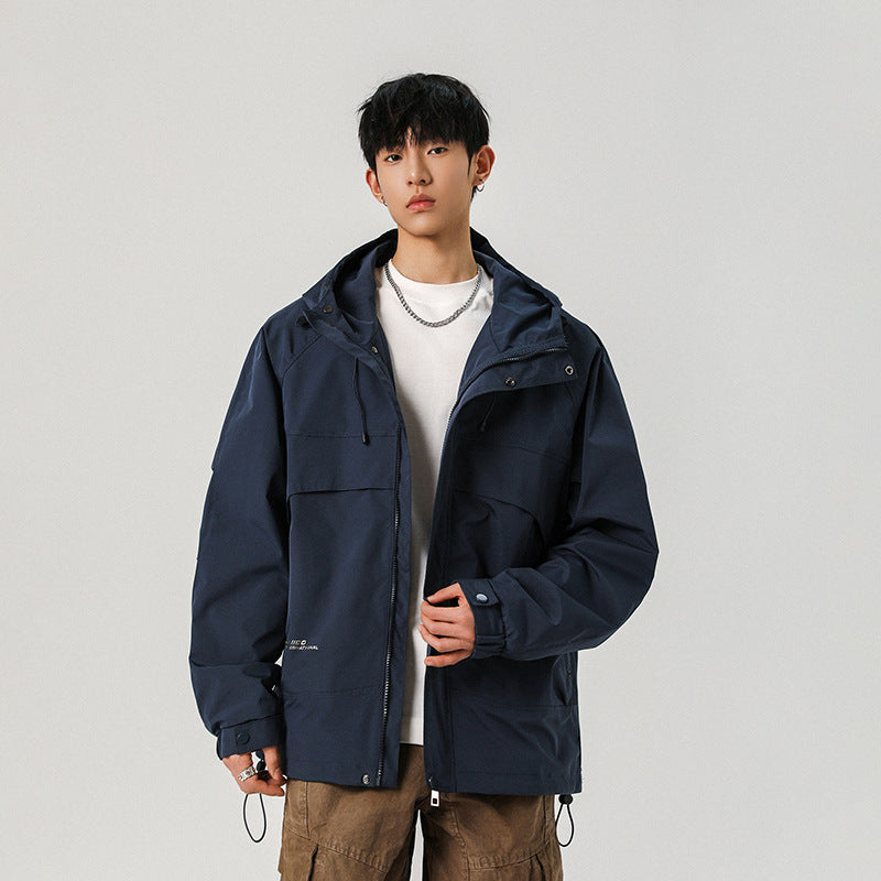 Herren Technische Kapuzen-Softshelljacke mit hohem Kragen und verstellbarem Saum Nord Taschen