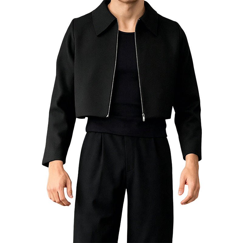Damen Cropped Jacke mit Hemdkragen und durchgehendem Reißverschluss Nord Taschen