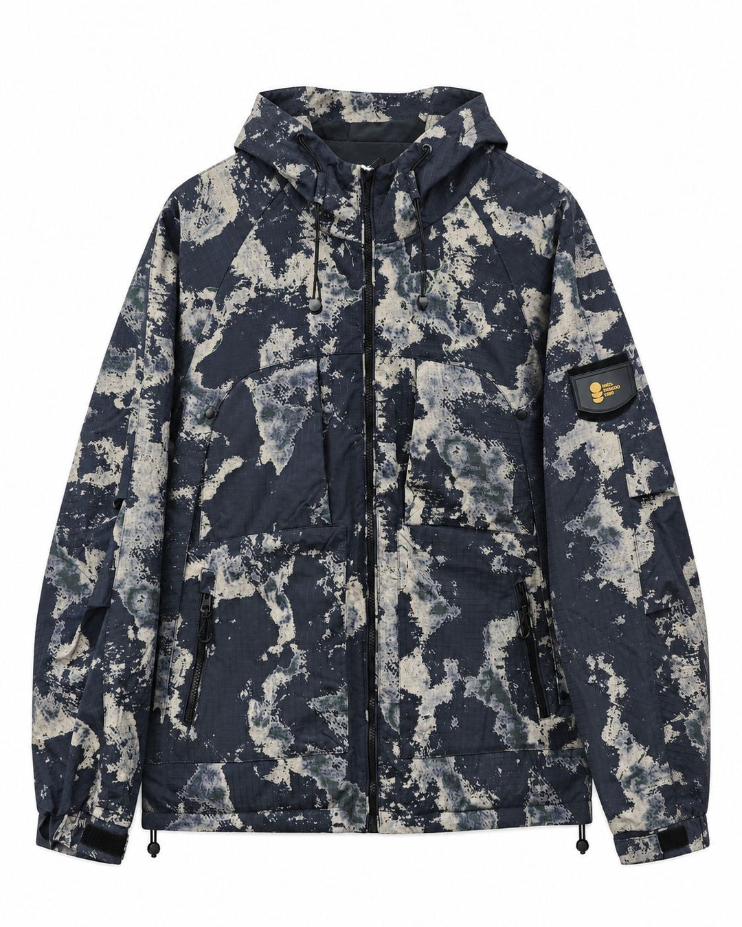 Herren Technische Camouflage-Outdoorjacke mit Kapuze, Ripstop und Multifunktionstaschen Nord Taschen