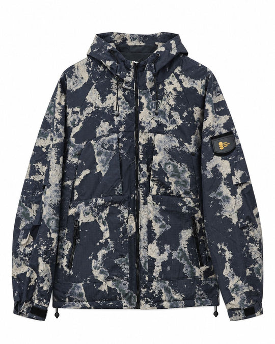 Herren Technische Camouflage-Outdoorjacke mit Kapuze, Ripstop und Multifunktionstaschen Nord Taschen