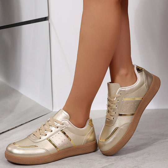 Damen Sportliche Sneakers mit schimmernden Akzenten und rutschfester Laufsohle