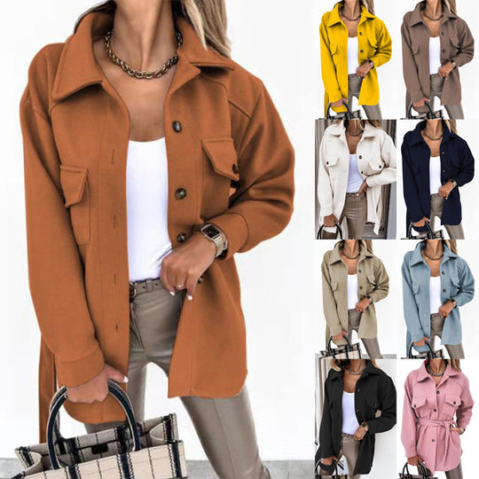 Damen Oversize-Hemdenjacke mit aufgesetzten Klappentaschen Nord Taschen