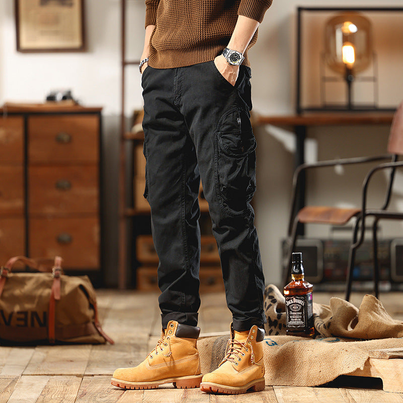 Herren Slim-Fit Cargo-Hose aus Baumwoll-Twill mit Multifachtaschen Nord Taschen