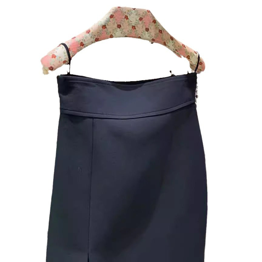 Damen Eleganter Bleistiftrock mit Schlitz Nord Taschen