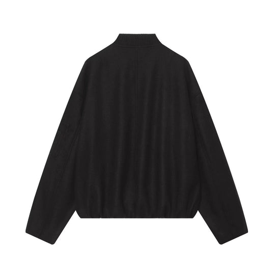 Damen Wollmix‑Bomberjacke im Oversized‑Boxy‑Schnitt mit Reißverschluss und Ärmeltasche Nord Taschen