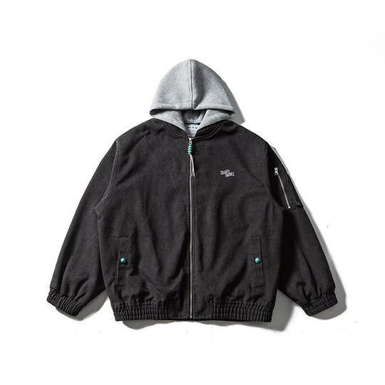 Unisex Oversize Canvas Kapuzenblouson mit Utilityärmeltasche und elastischem Bund Nord Taschen