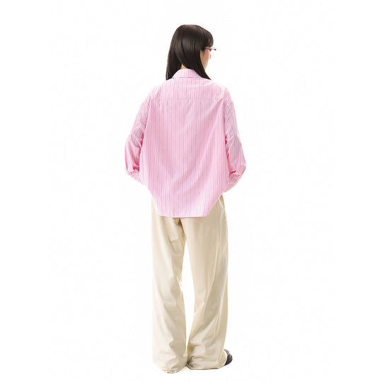 Damen Relaxed-Fit Boxy-Hemdbluse mit feiner Rippenstruktur und verlängertem Rückensaum Nord Taschen