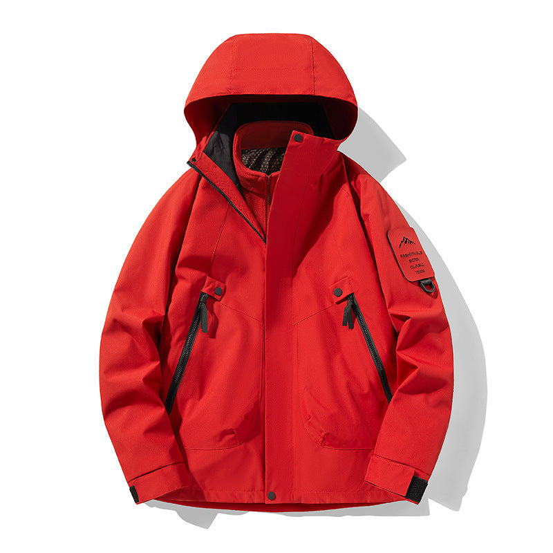 Unisex Wasserdichte, atmungsaktive Hardshell-Outdoorjacke mit Kapuze Nord Taschen