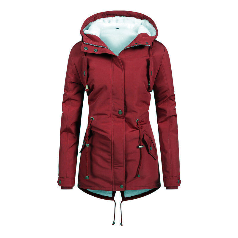 Damen Winddichter Parka mit Kuschelfutter, taillierter Silhouette und Tunnelzug Nord Taschen