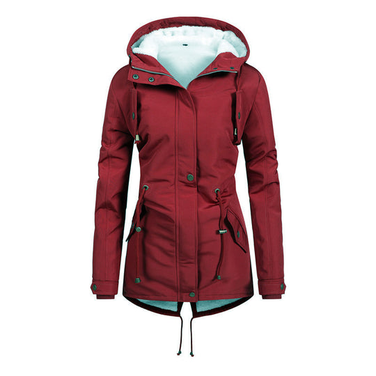 Damen Winddichter Parka mit Kuschelfutter, taillierter Silhouette und Tunnelzug Nord Taschen