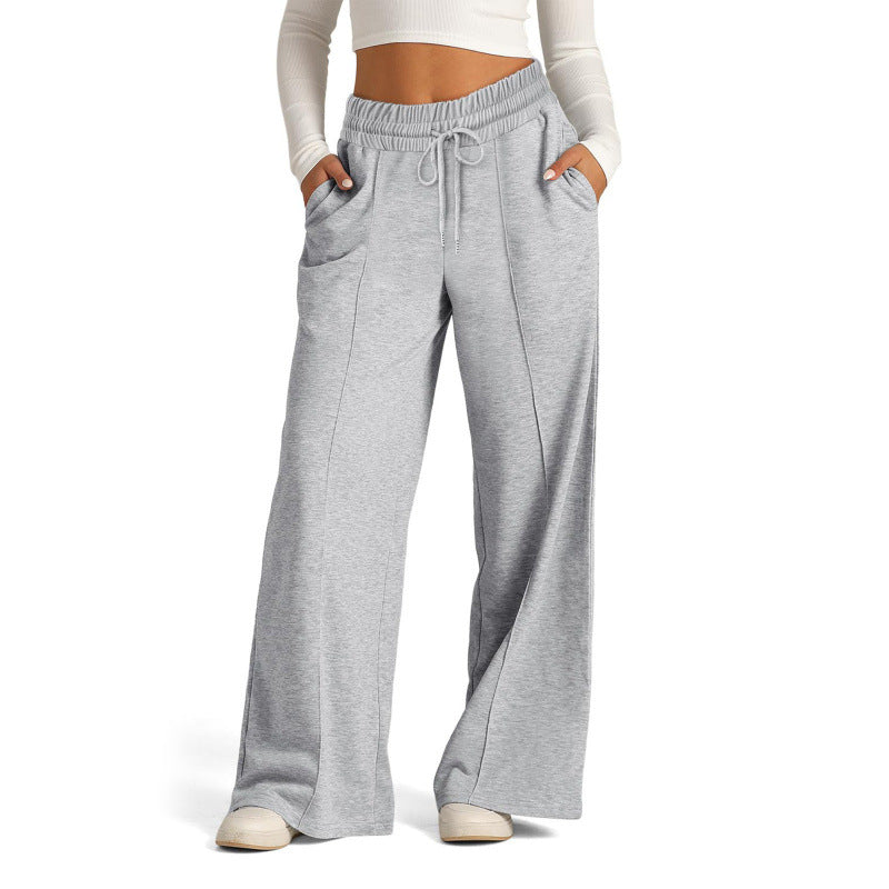 Damen weite Sweatpants mit hohem Bund und Tunnelzug Nord Taschen