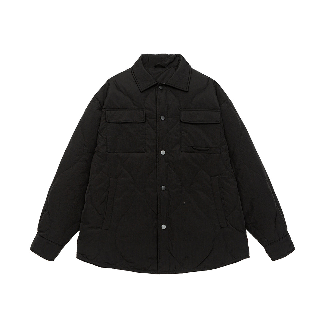 Herren Gesteppte Oversize-Hemdjacke mit Steppung, Druckknöpfen und Brusttaschen Nord Taschen