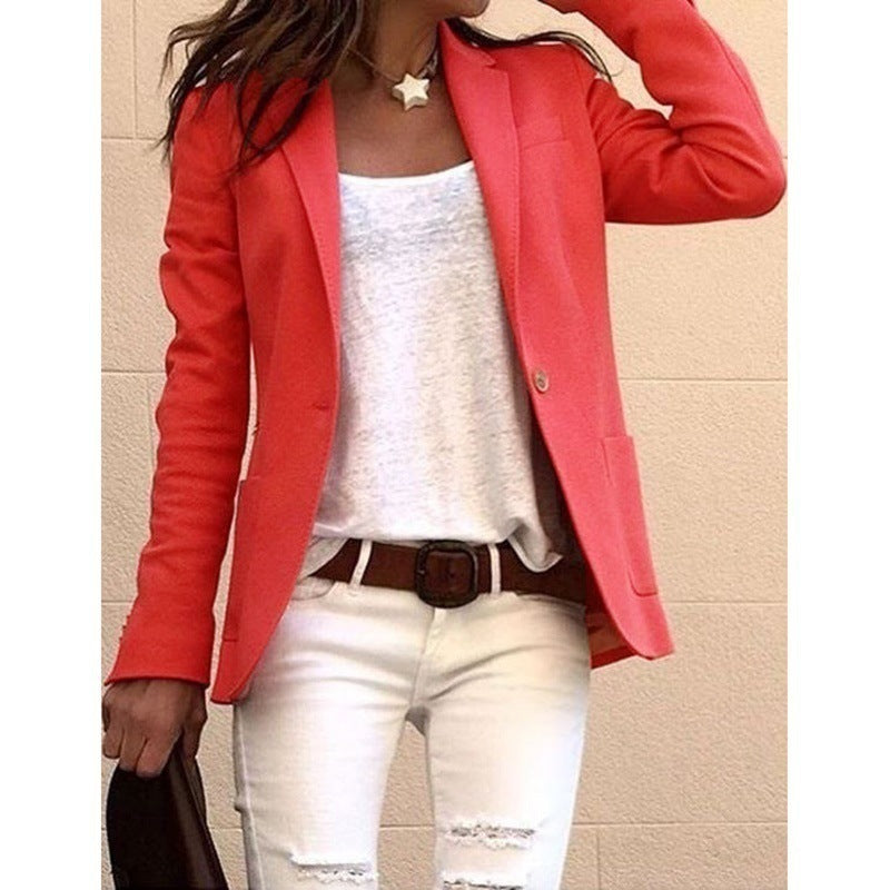 Damen Taillierter Ein-Knopf-Blazer mit aufgesetzten Taschen Nord Taschen