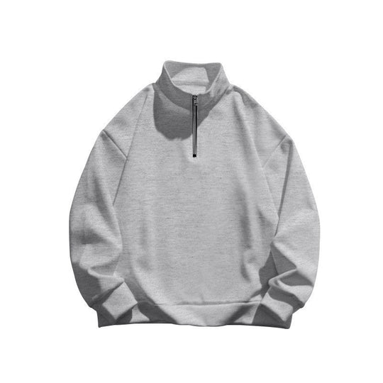 Unisex nan oversized Sweatshirt mit halbem Reißverschluss und Stehkragen aus weichem Baumwollmix Nord Taschen