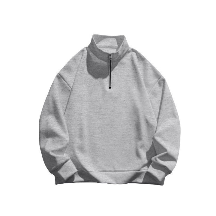 Unisex nan oversized Sweatshirt mit halbem Reißverschluss und Stehkragen aus weichem Baumwollmix Nord Taschen