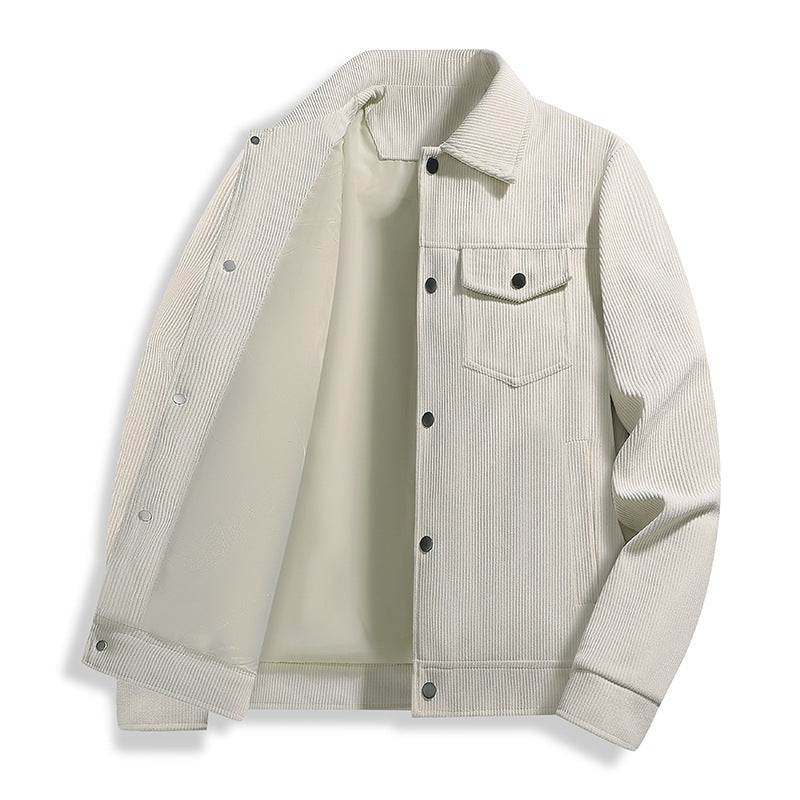 Herren Cord-Truckerjacke mit Thermofutter & Druckknopffront Nord Taschen