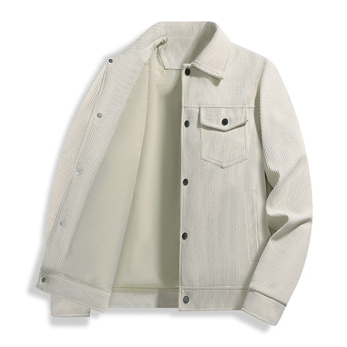 Herren Cord-Truckerjacke mit Thermofutter & Druckknopffront Nord Taschen
